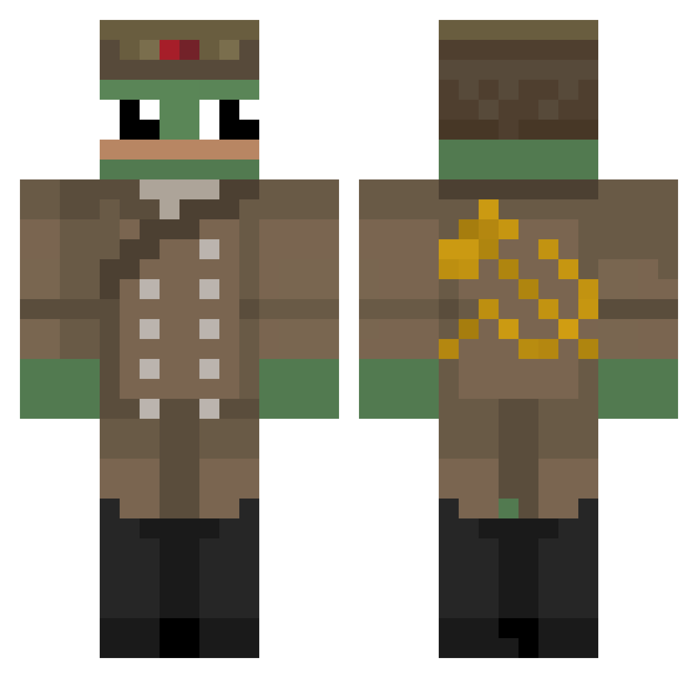 WAROTAW Minecraft skin, front and back view