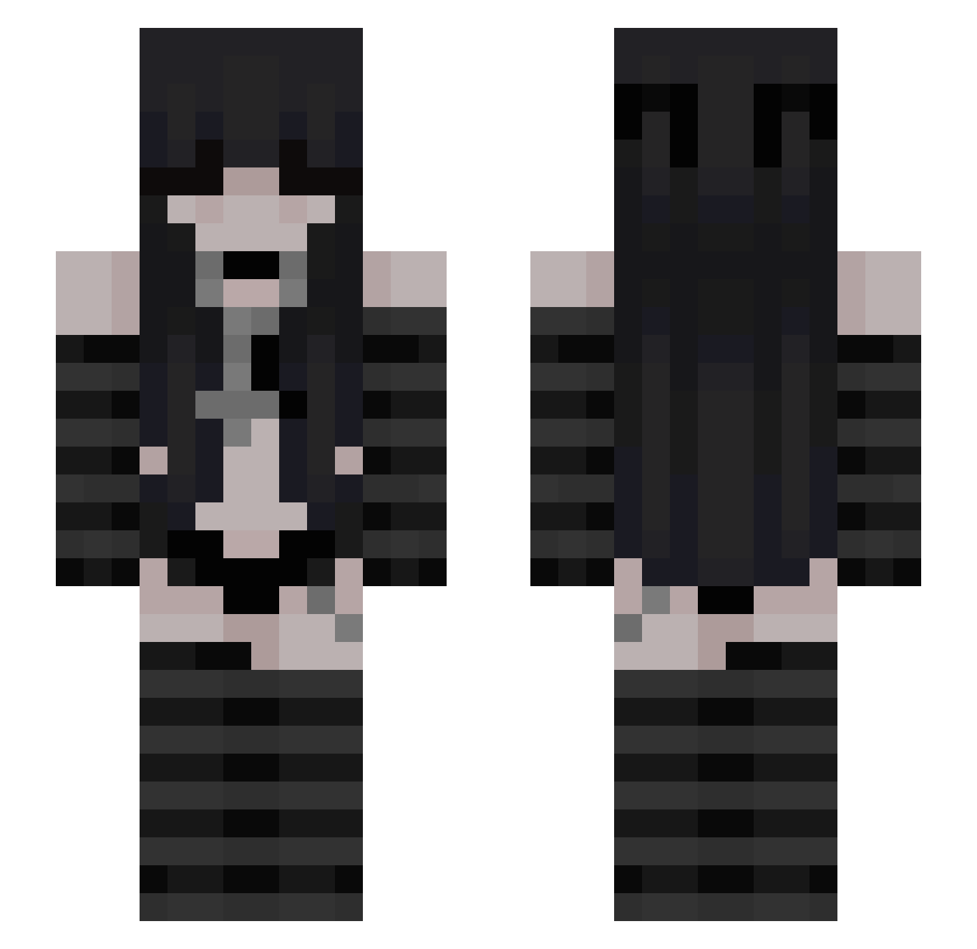 airclienteboy Minecraft skin, front and back view