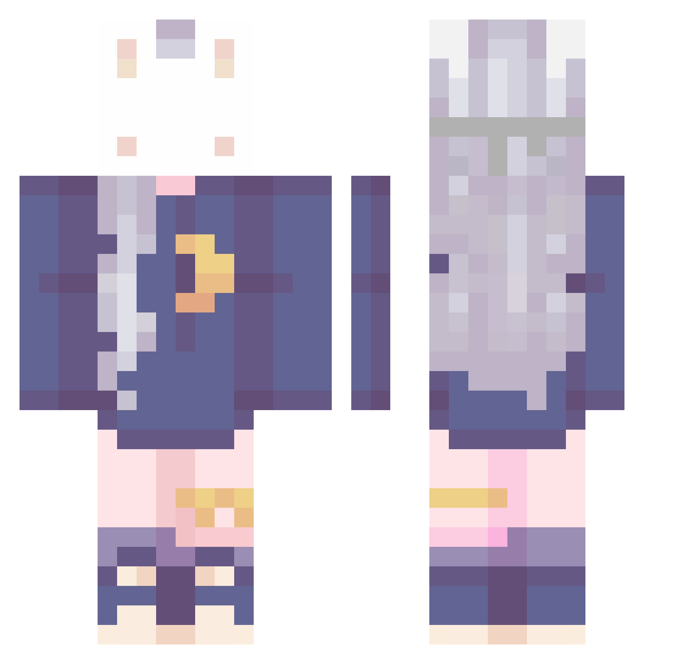 theravenmylo Minecraft skin, front and back view