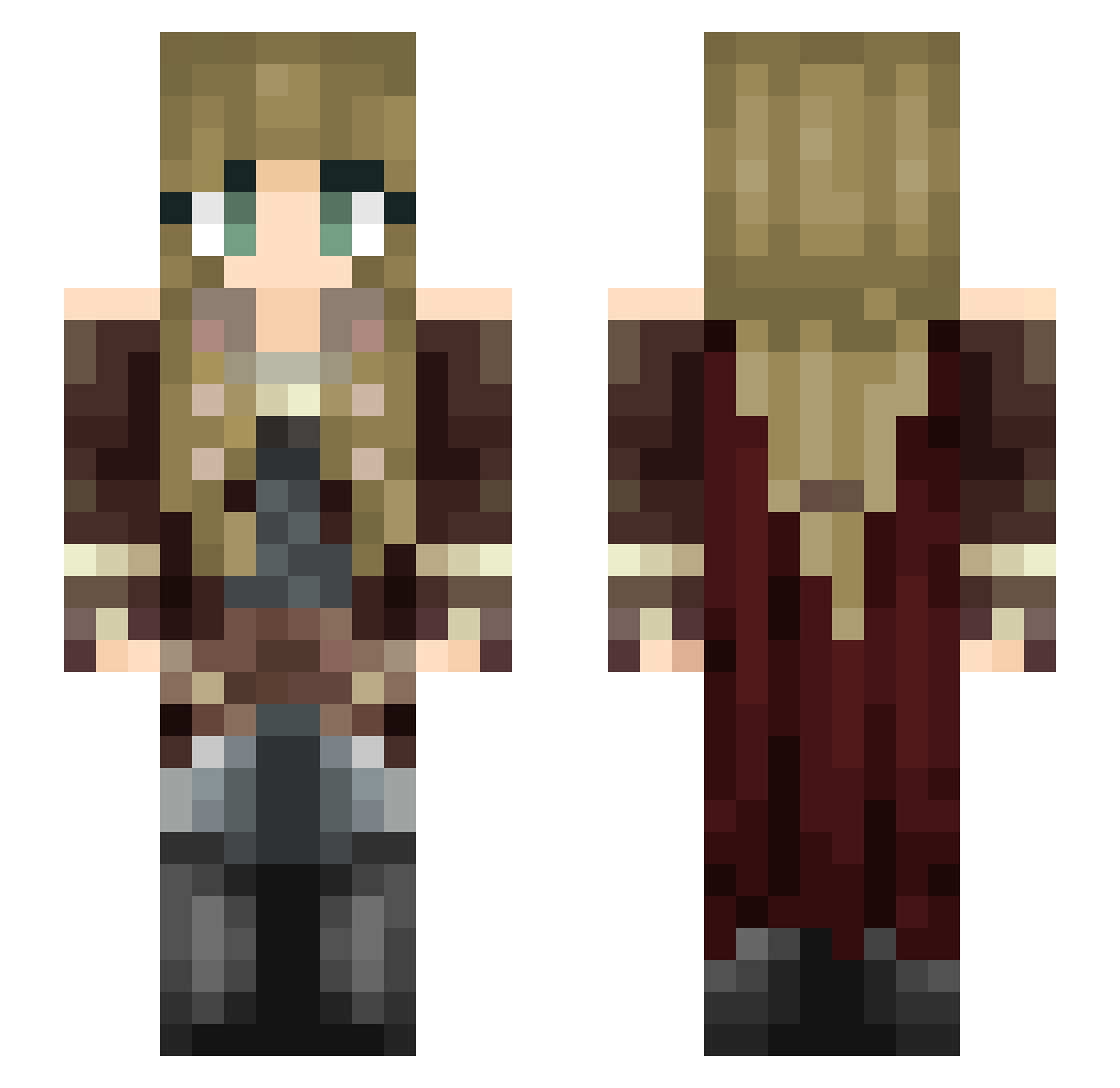 Clarette Minecraft skin, front and back view