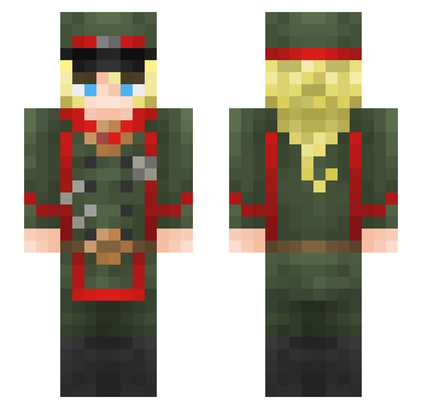 AdoHao Minecraft skin, front and back view