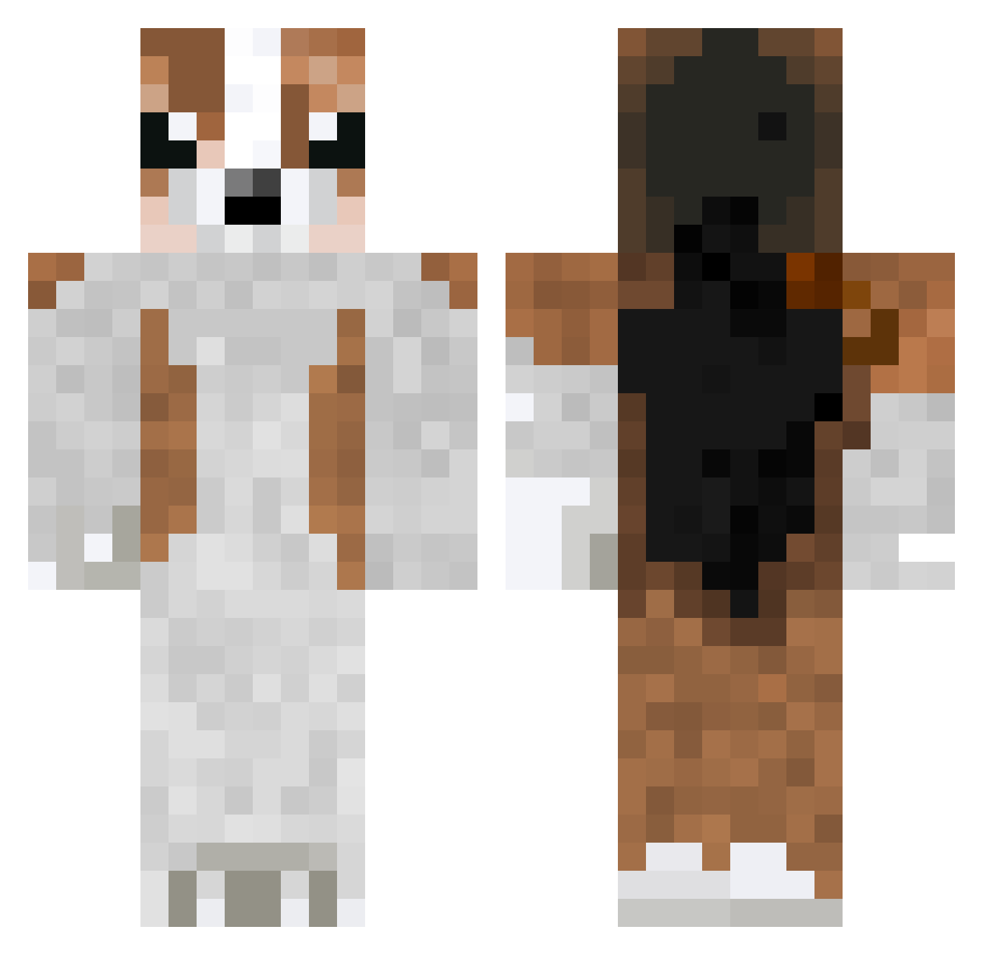 EmmaRobertsisbae Minecraft skin, front and back view