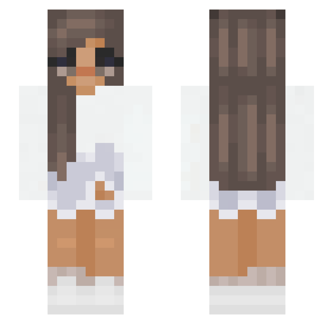 Zivanette1 Minecraft skin, front and back view