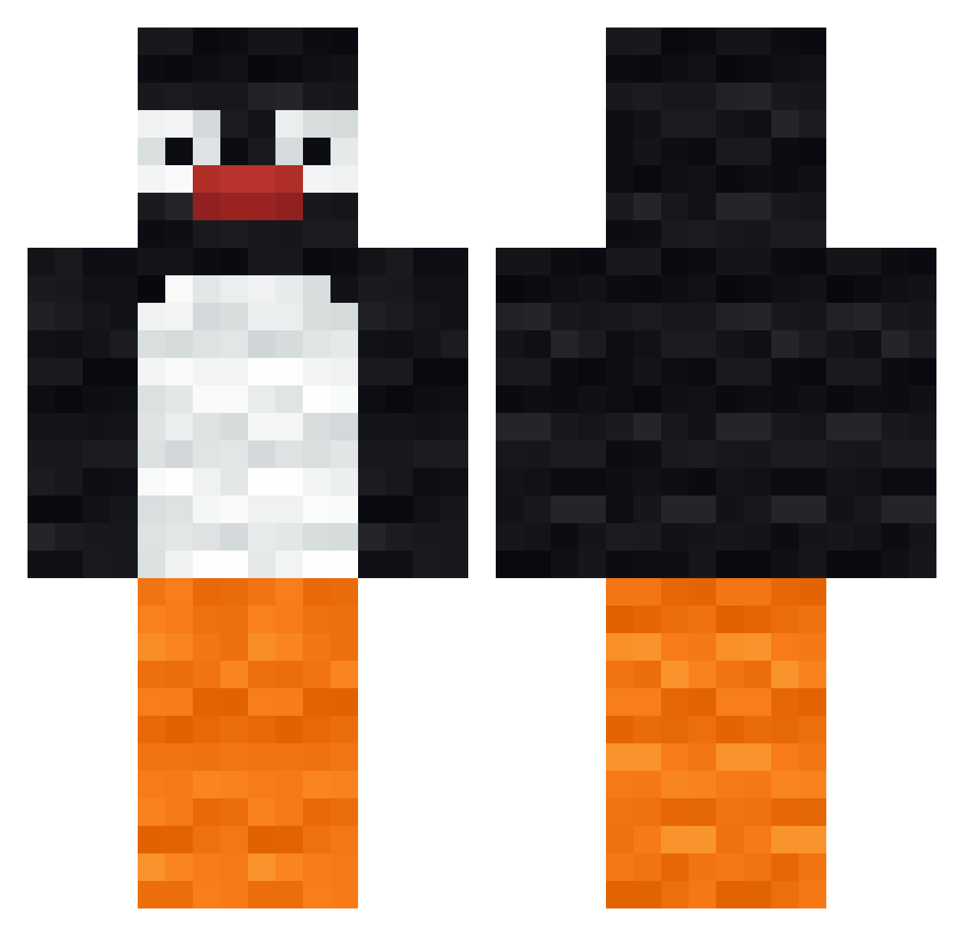 lissense Minecraft skin, front and back view