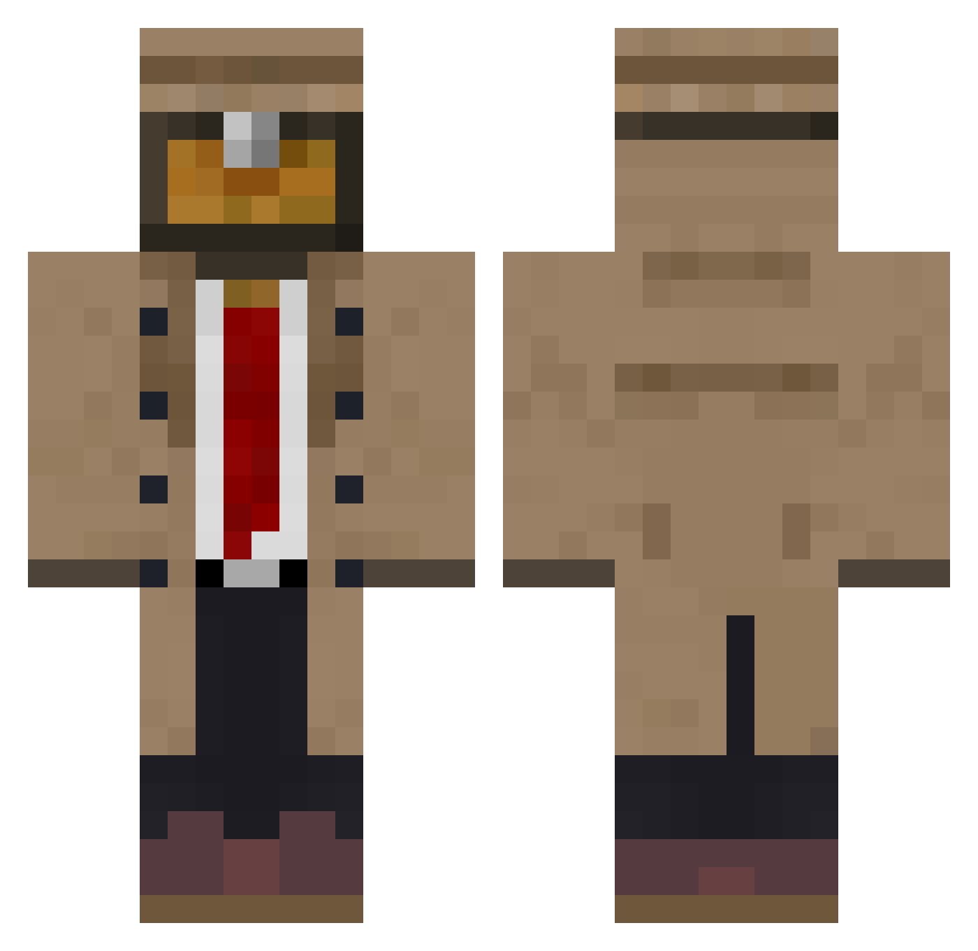 dotsesgo Minecraft skin, front and back view