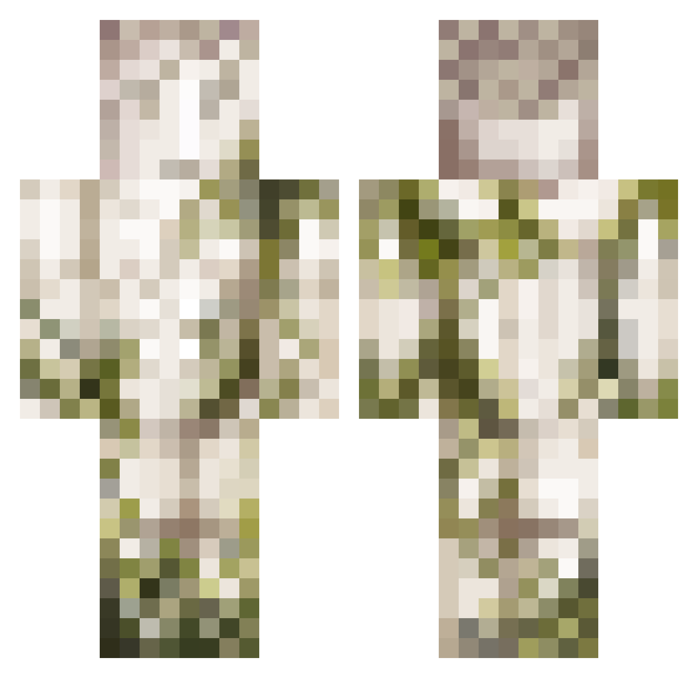 Socratically Minecraft skin, front and back view