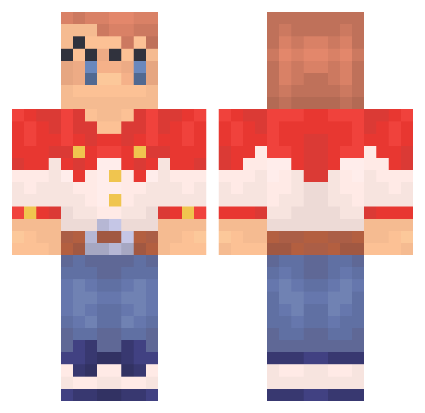 TheHomestar Minecraft skin, front and back view