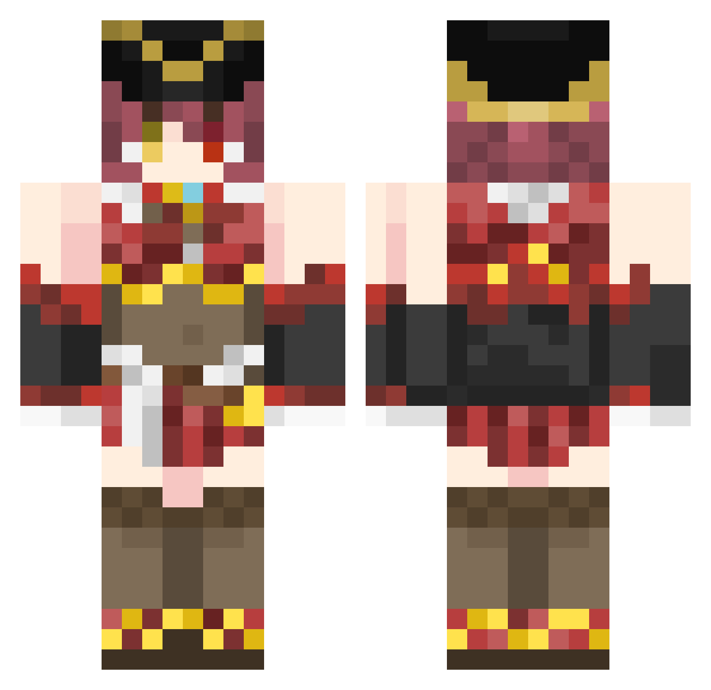 KYOU1481 Minecraft skin, front and back view