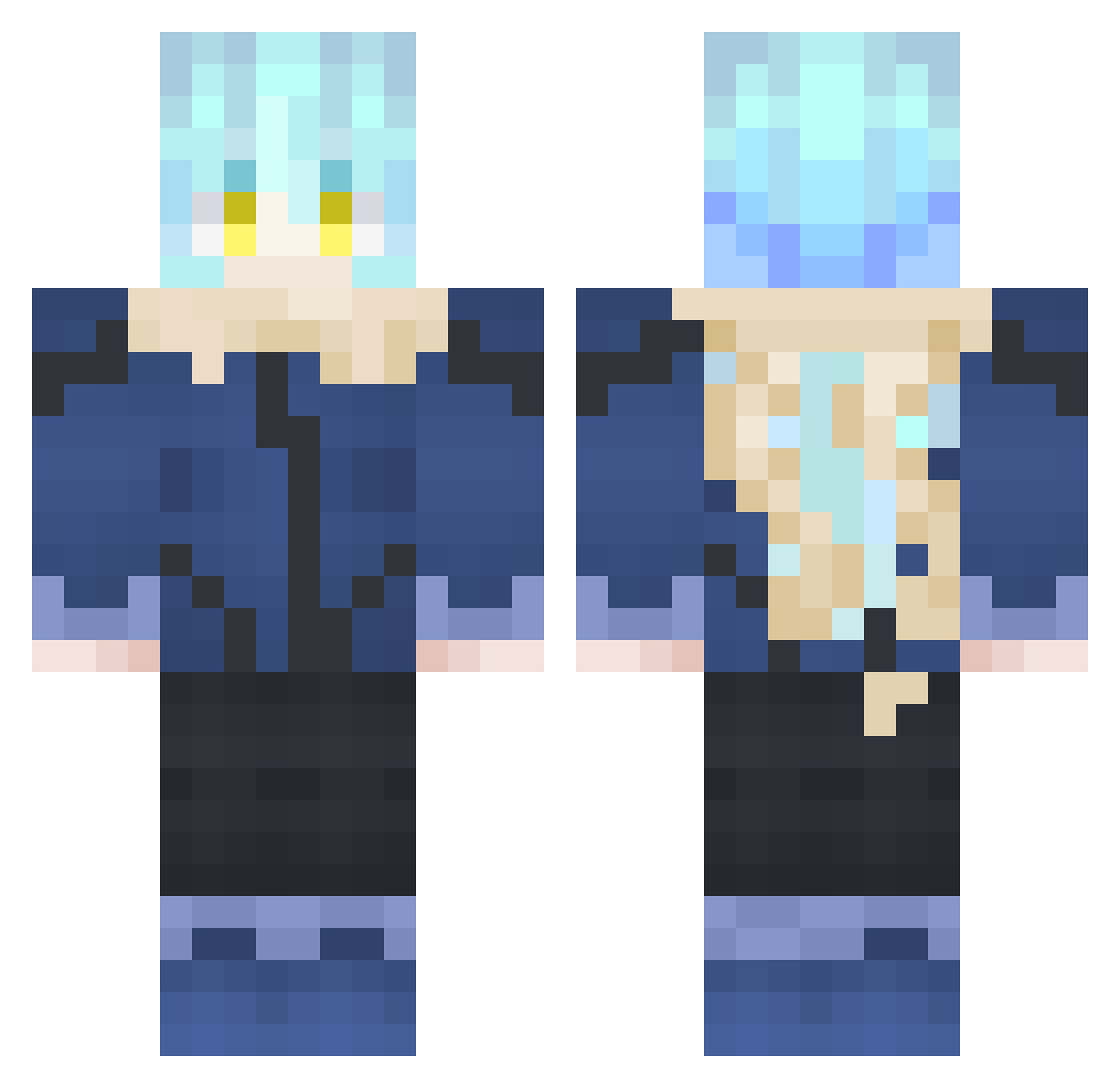 Fyzans Minecraft skin, front and back view