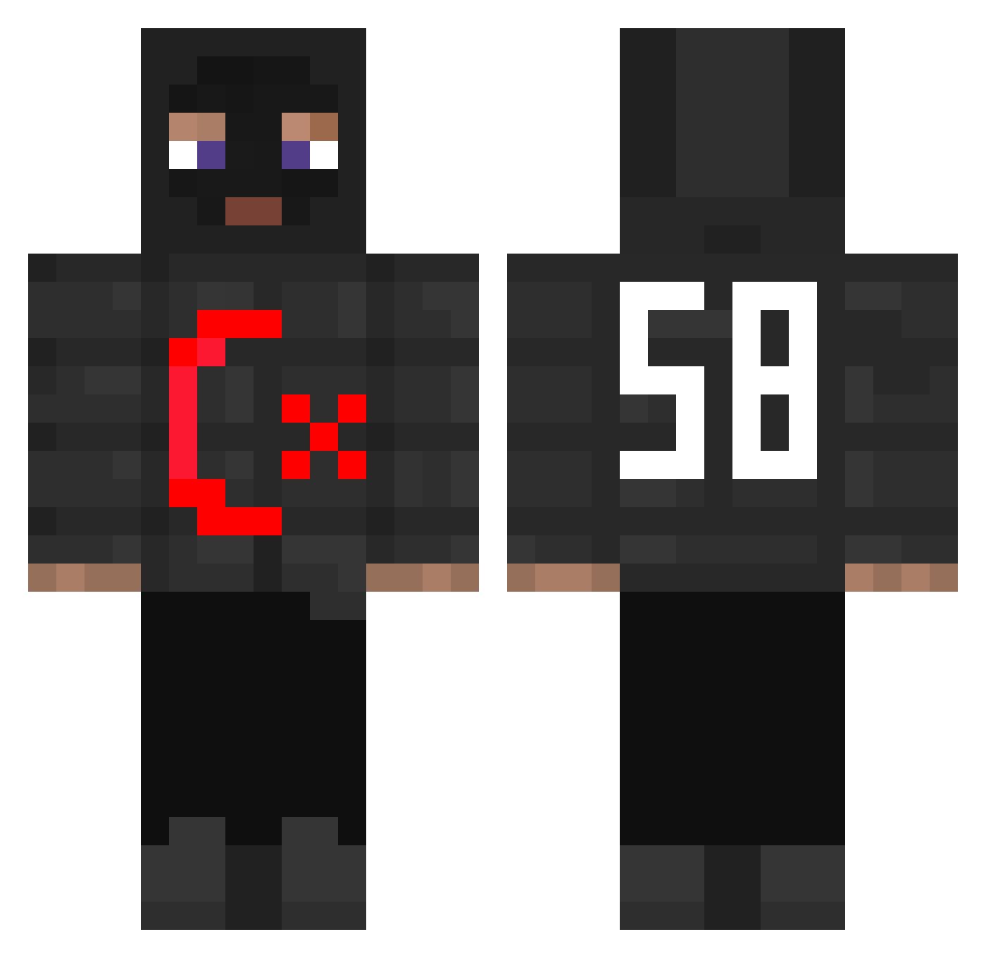 Saftschorn Minecraft skin, front and back view
