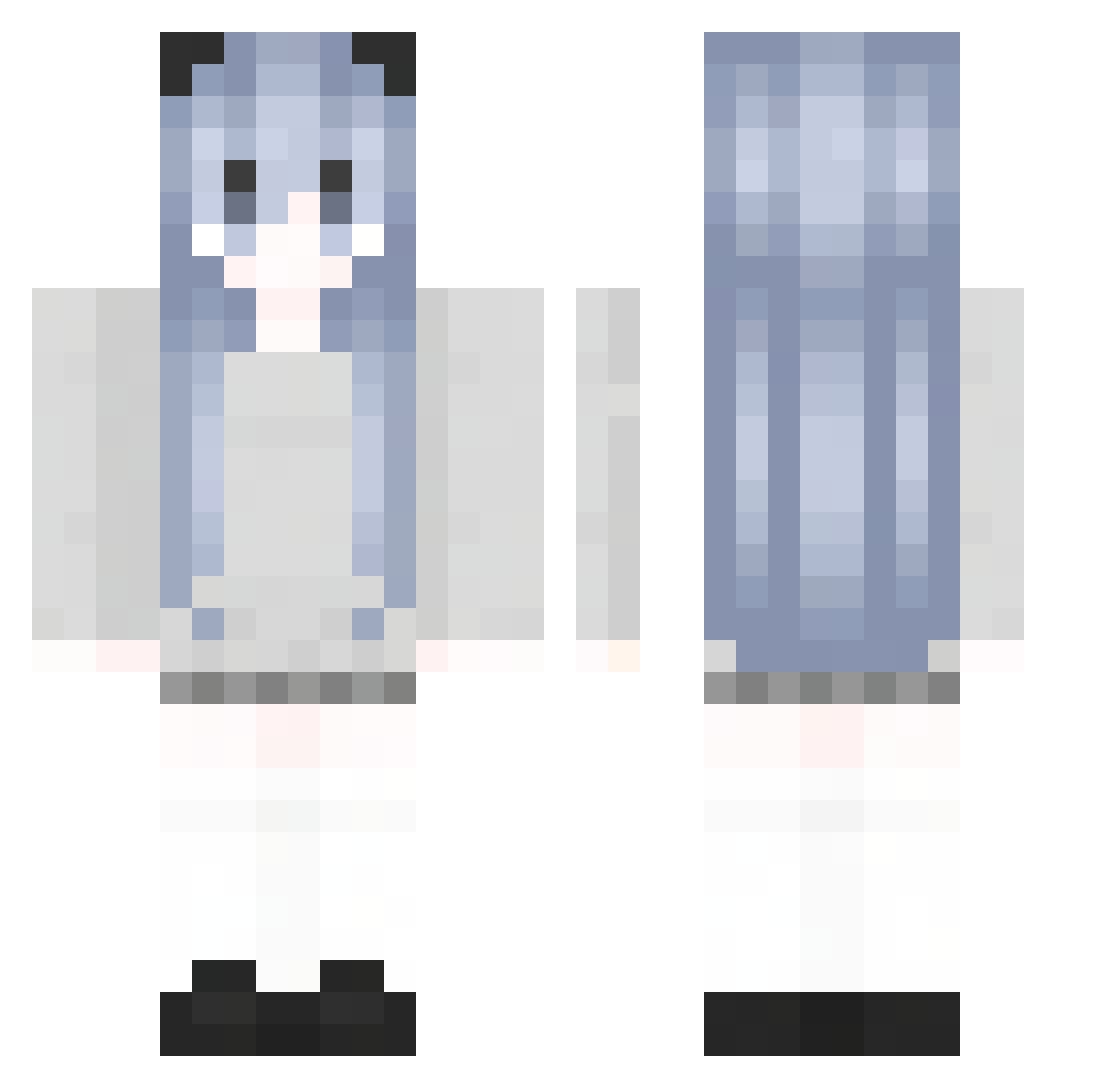 Wezi00 Minecraft skin, front and back view