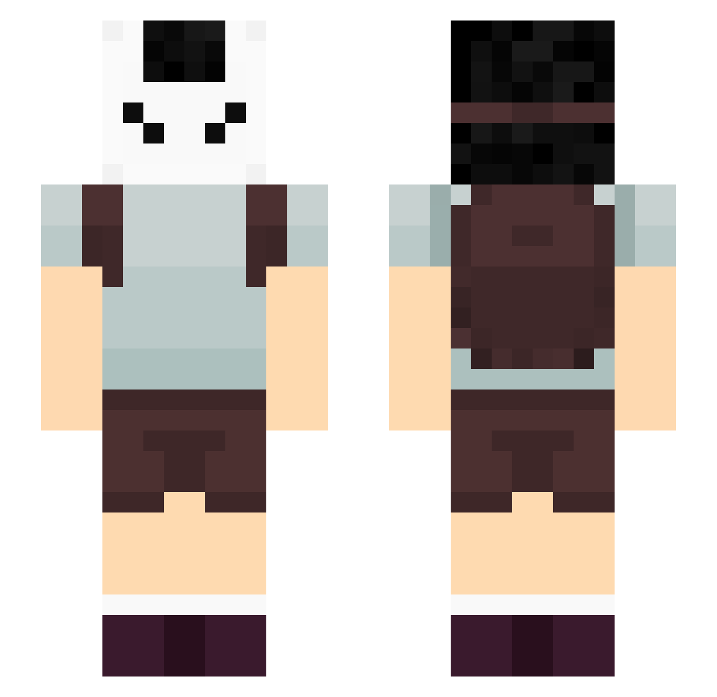 Lilac9272 Minecraft skin, front and back view