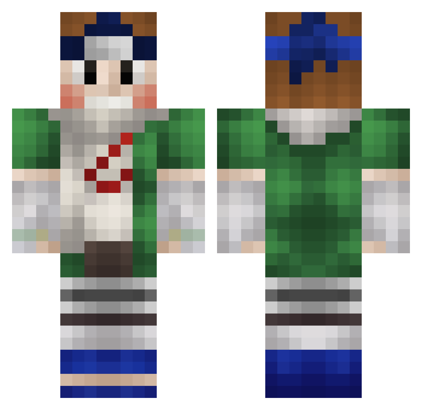 zChoji Minecraft skin, front and back view