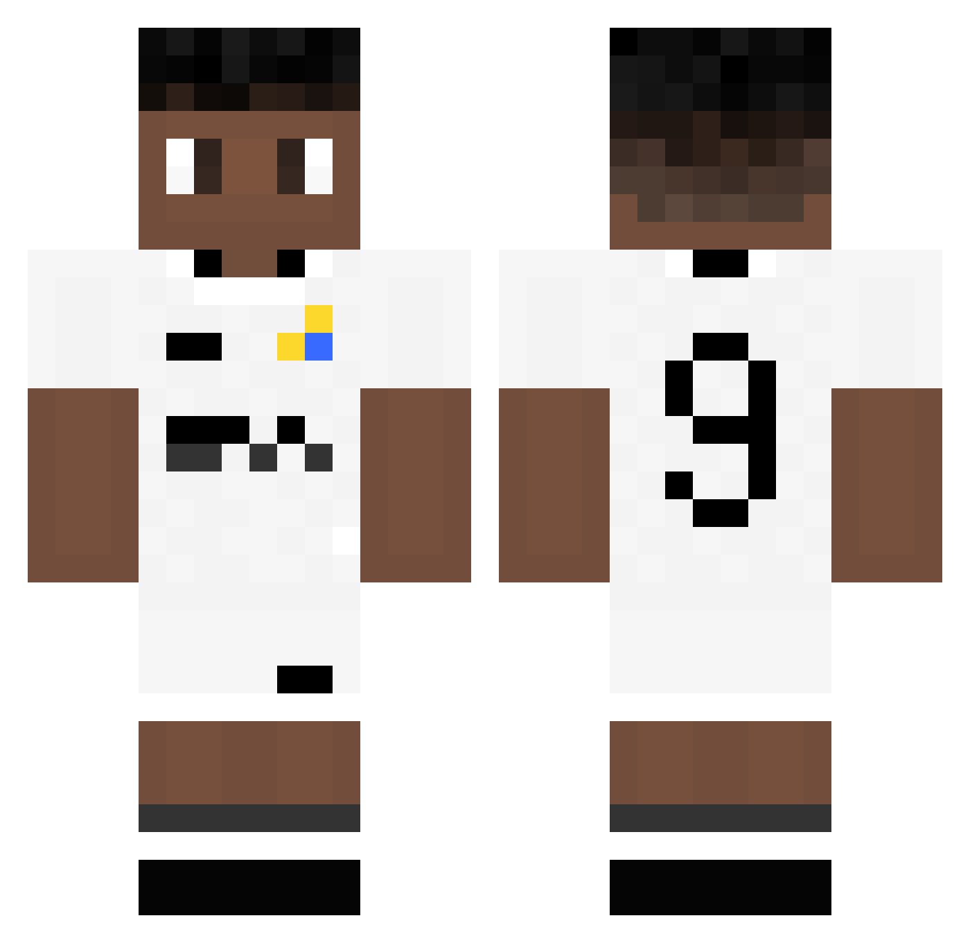 YeahhErick Minecraft skin, front and back view