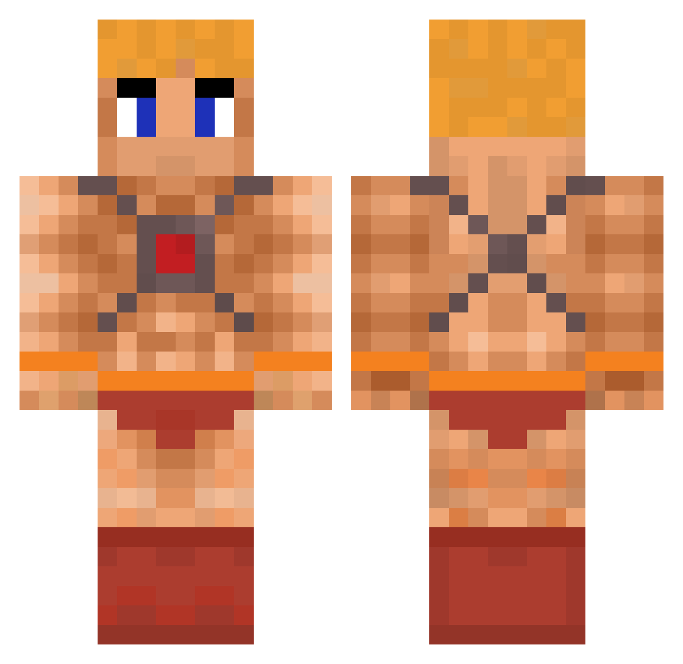 Meteorann Minecraft skin, front and back view