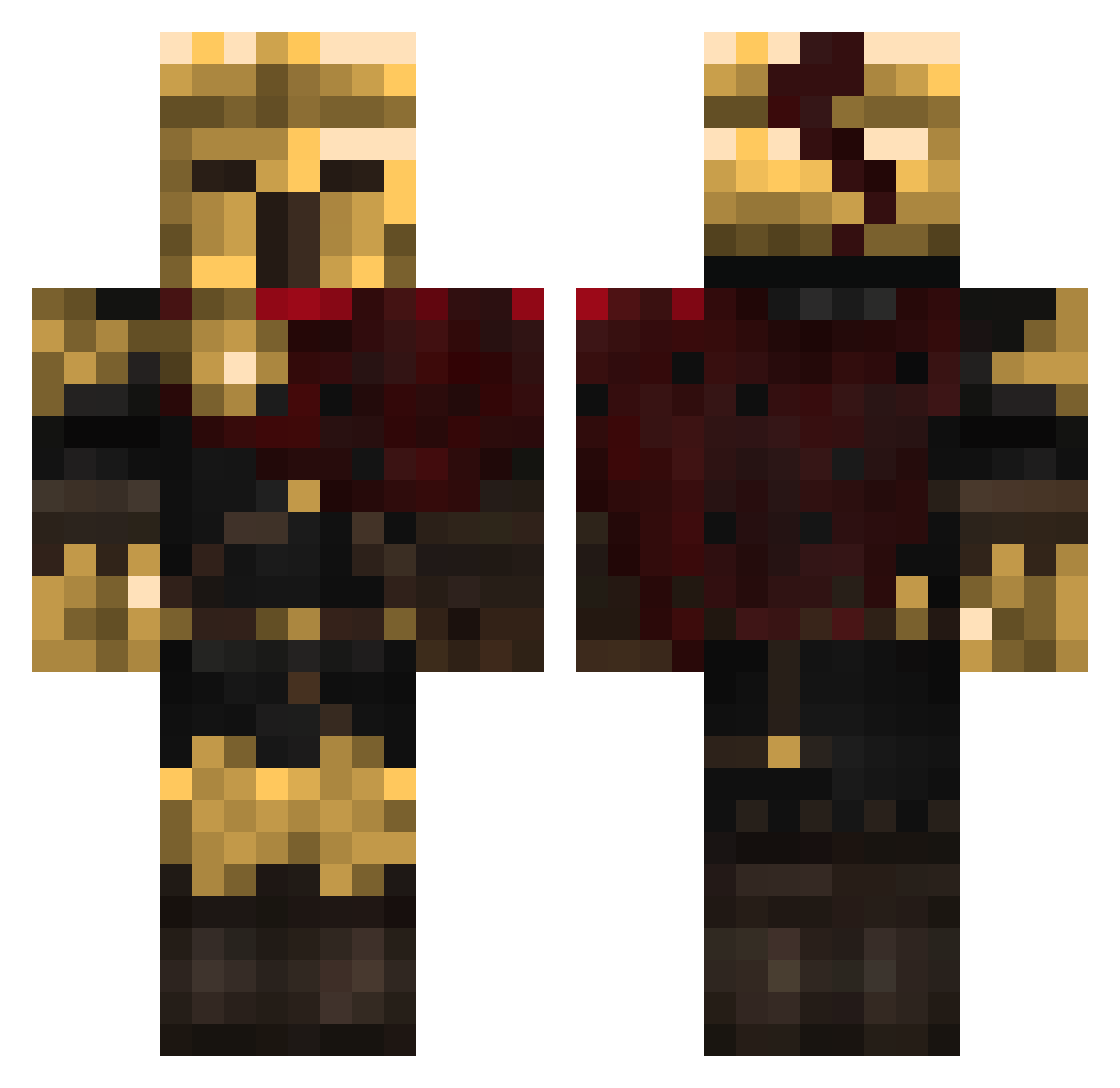 6Volt Minecraft skin, front and back view