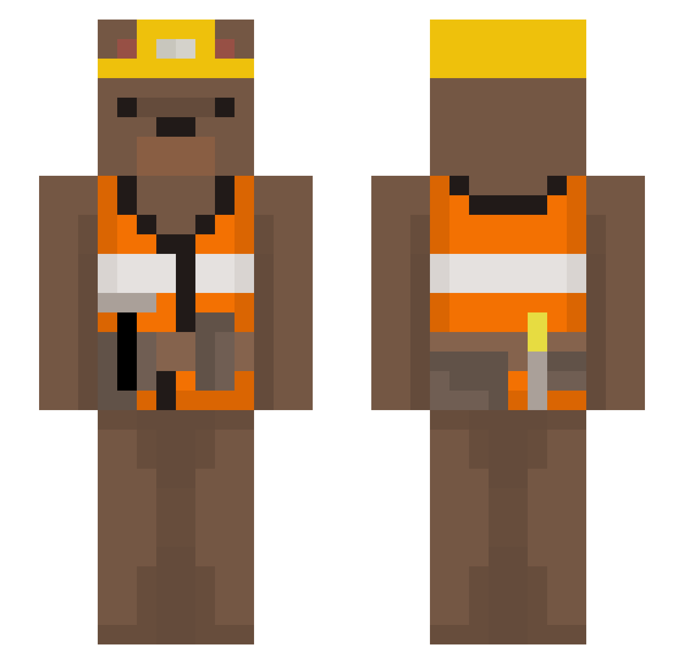 Zefyx_ Minecraft skin, front and back view