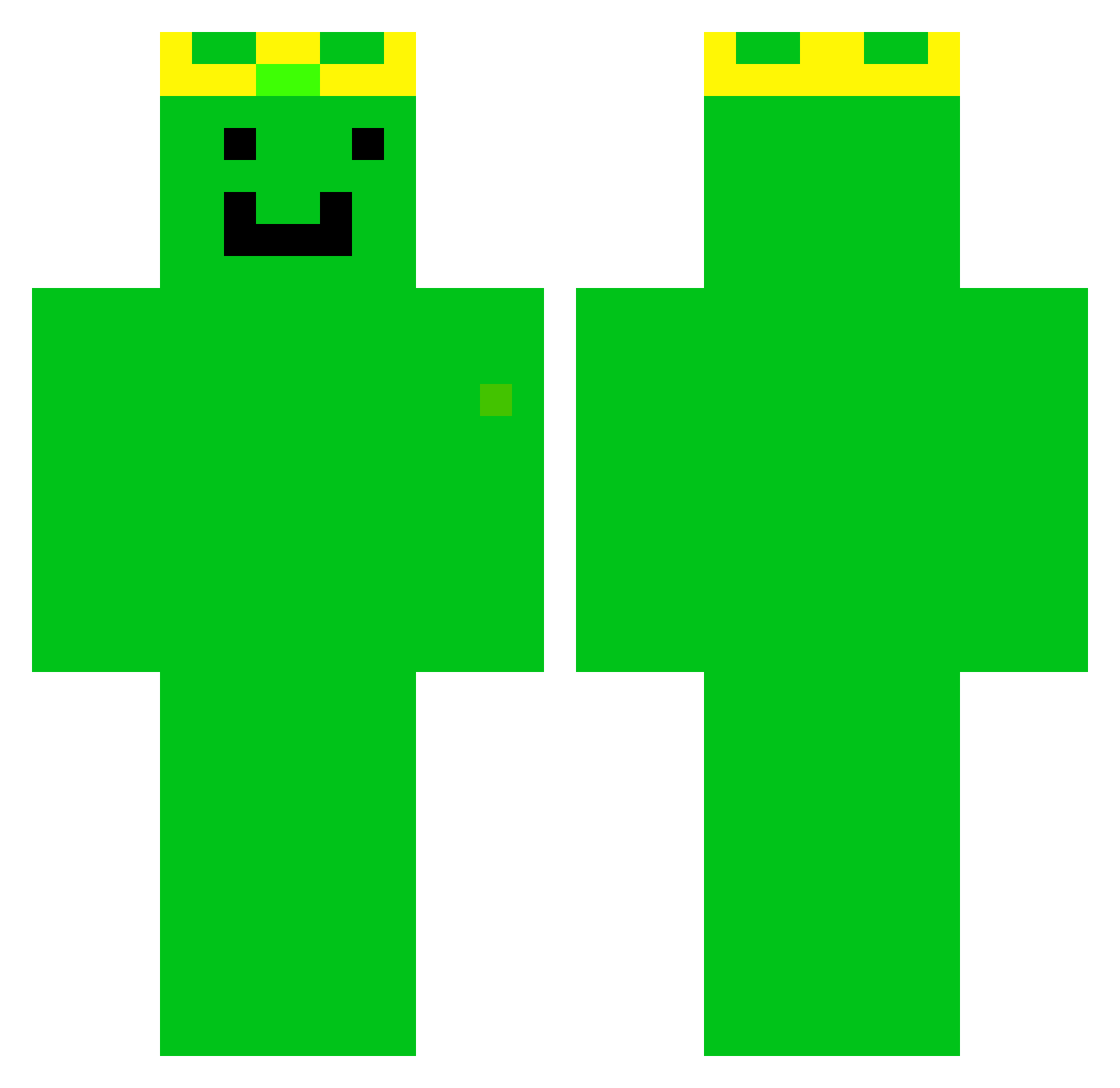 RealSolis Minecraft skin, front and back view