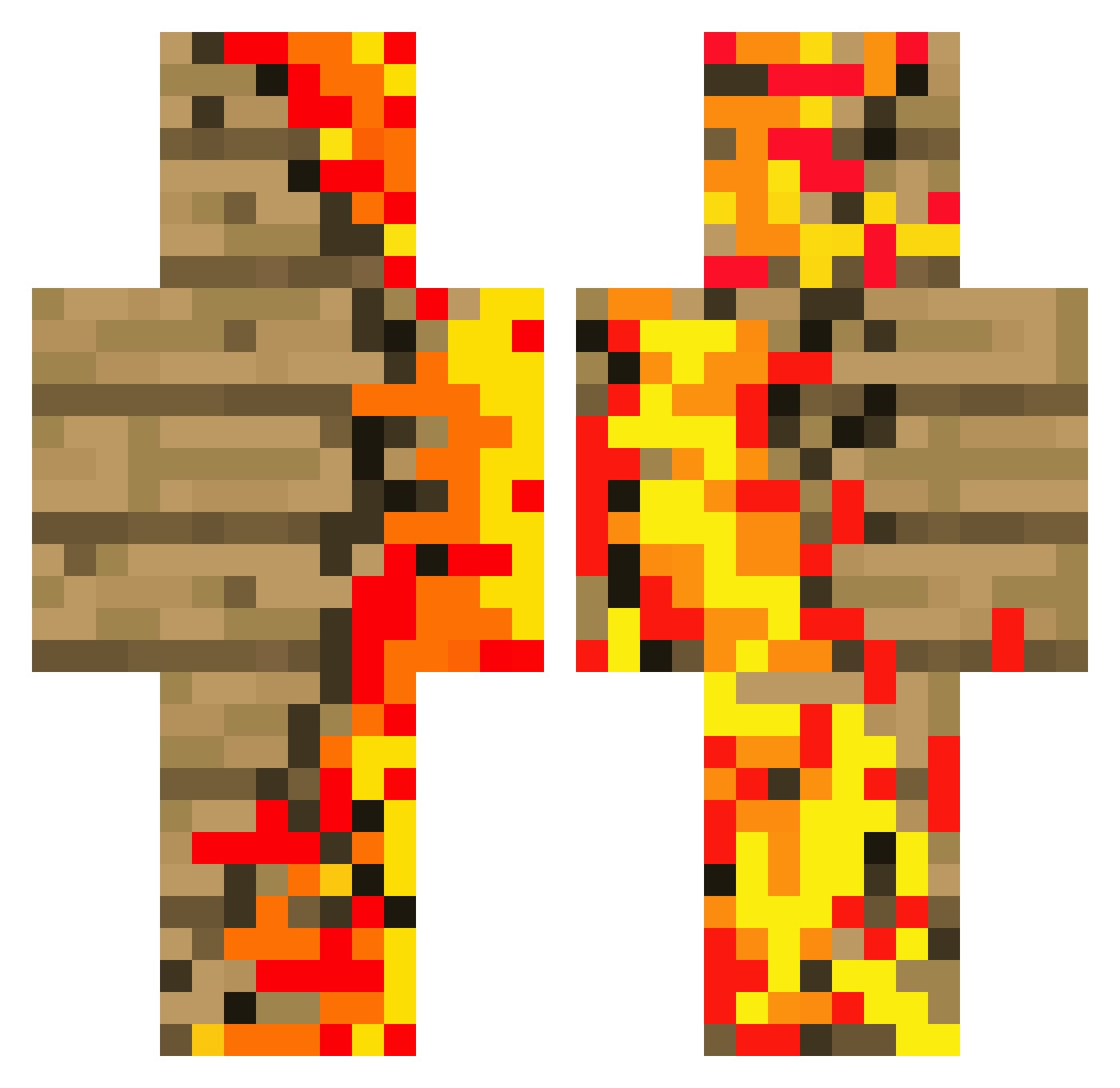 NinjaCheetah Minecraft skin, front and back view