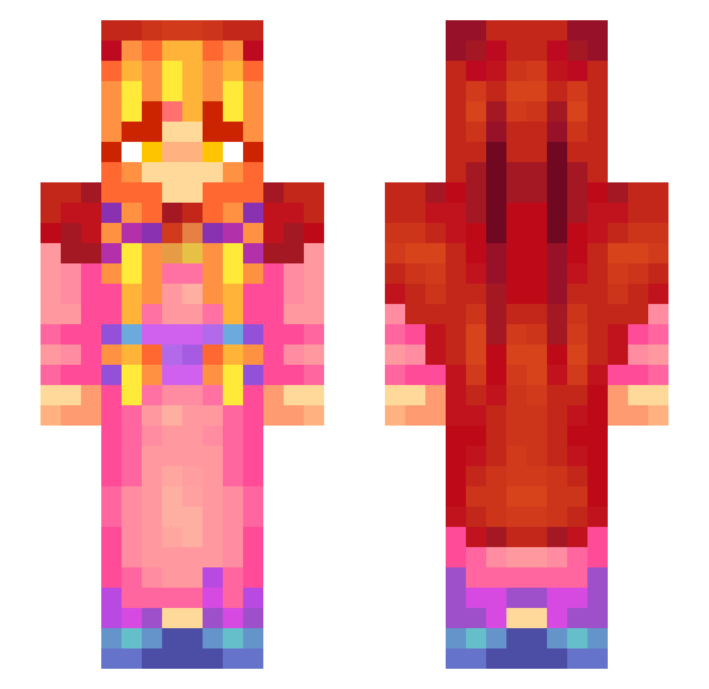 LunaticSolis Minecraft skin, front and back view