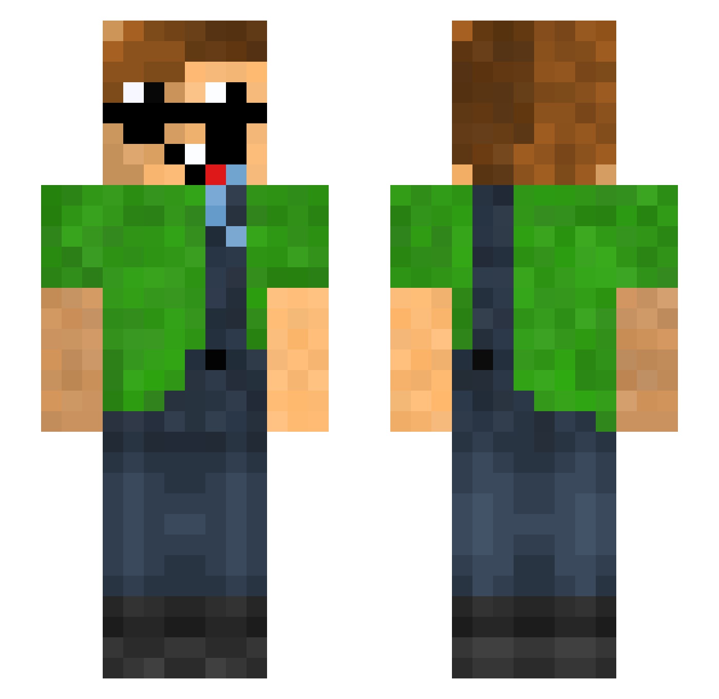 sanpakueye Minecraft skin, front and back view