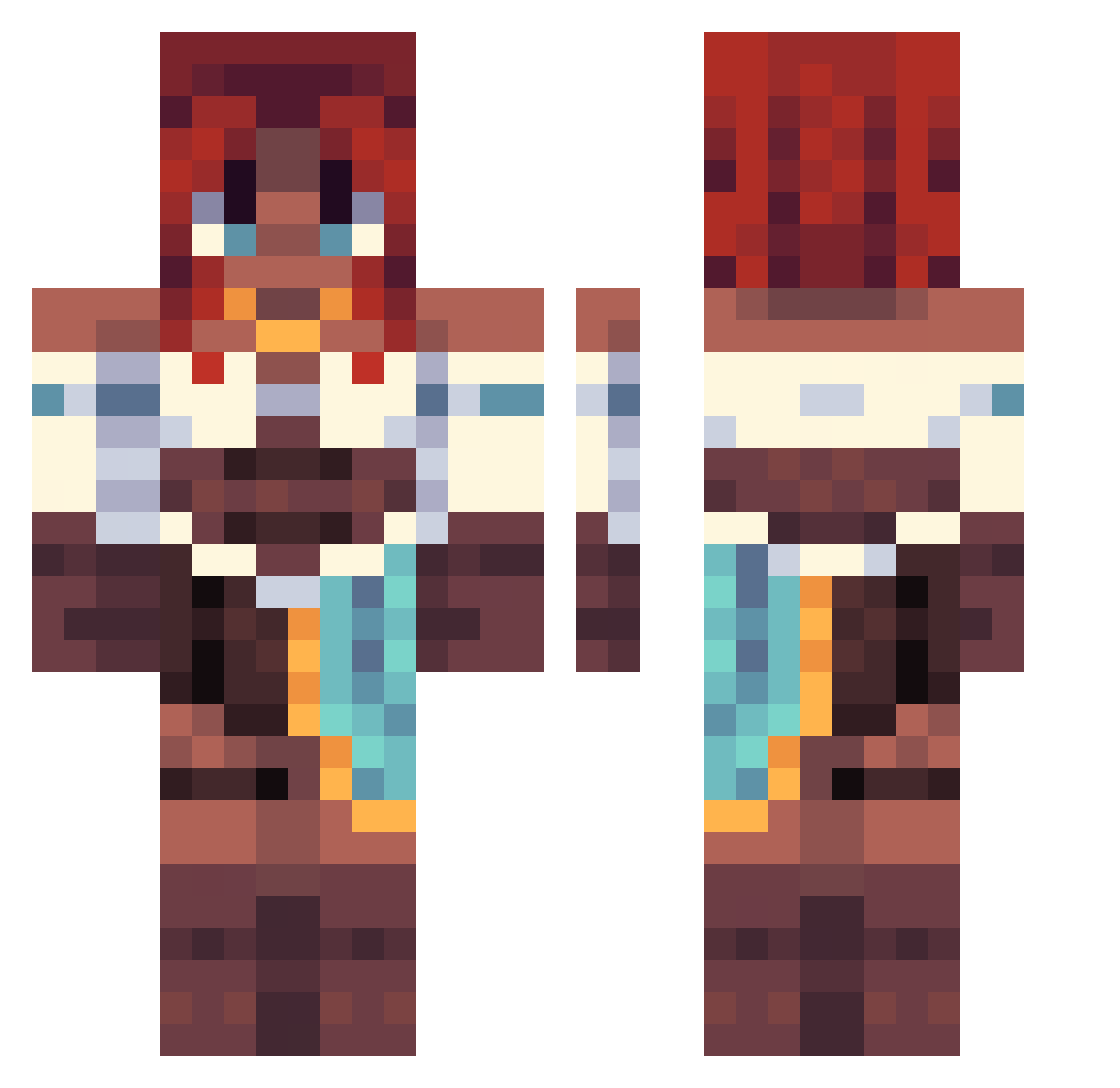 xJaykittyx Minecraft skin, front and back view