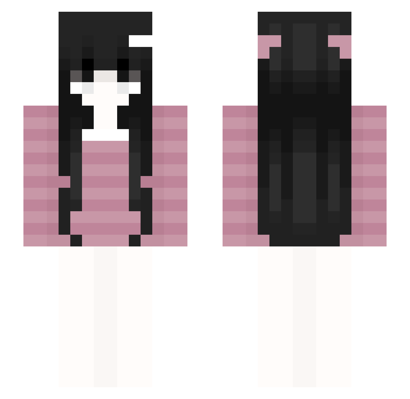 YumiChoi Minecraft skin, front and back view