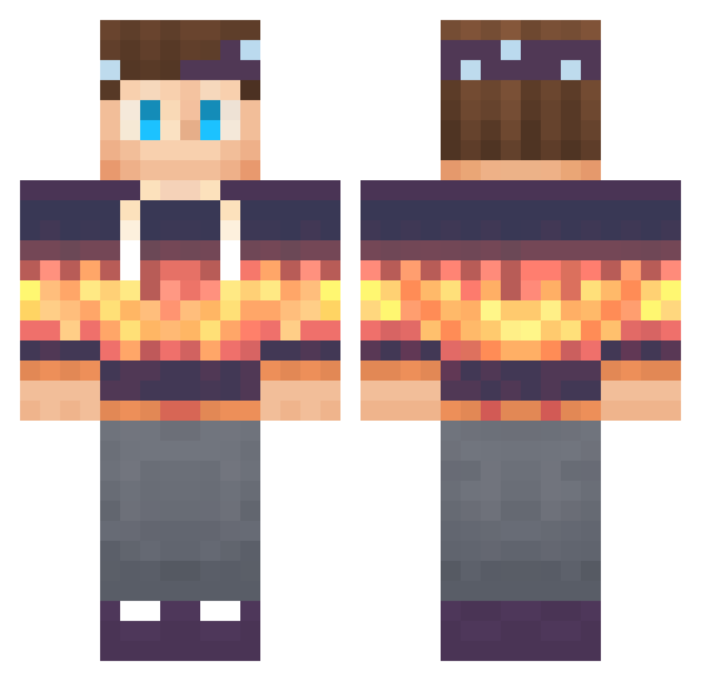 mthzzx Minecraft skin, front and back view