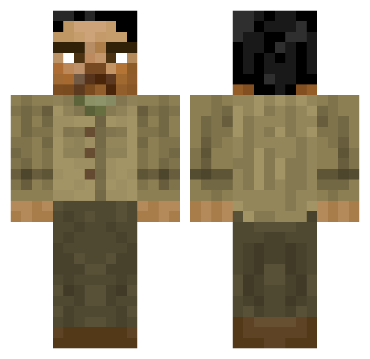 Reordain Minecraft skin, front and back view