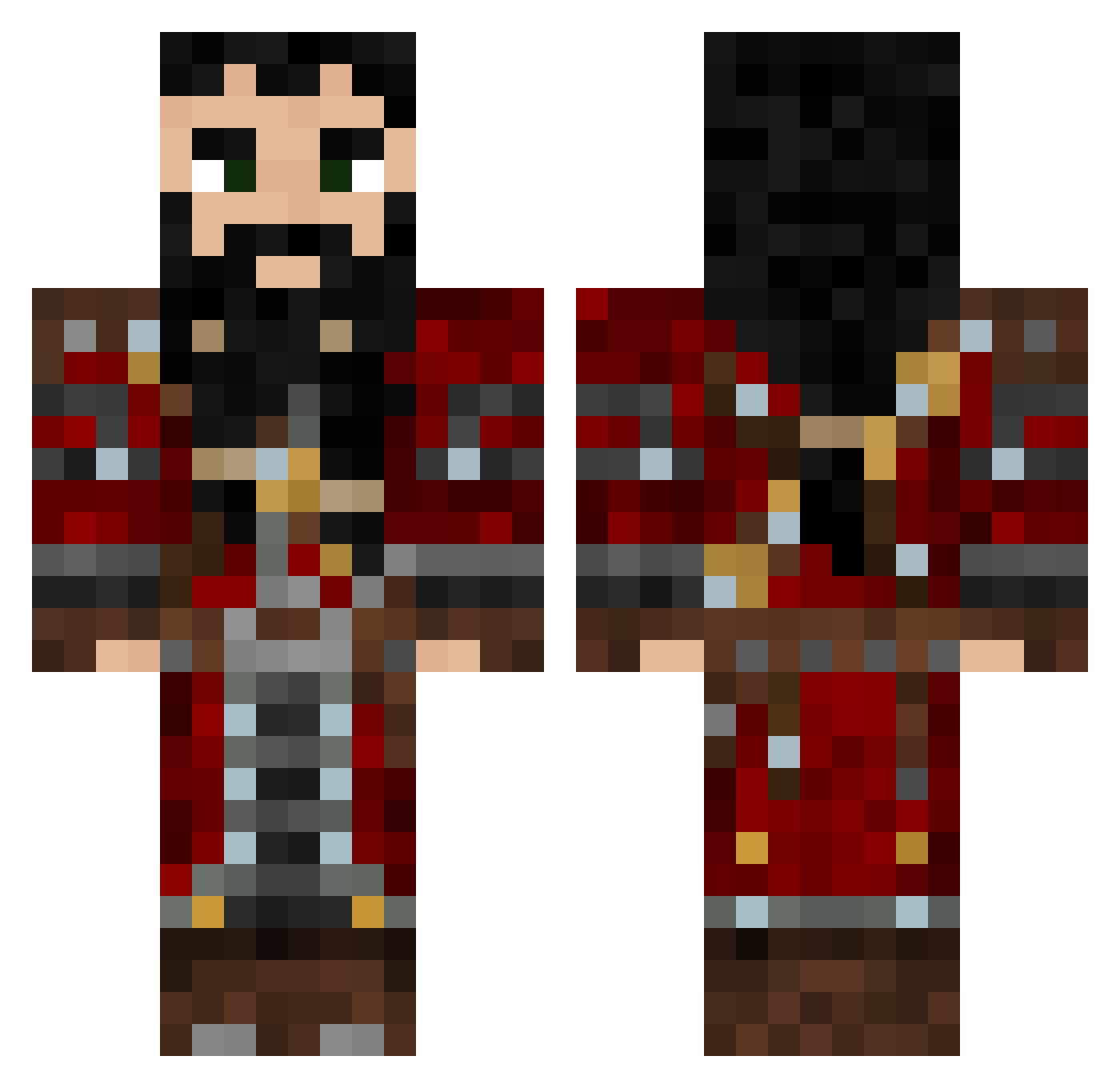 Rafinn Minecraft skin, front and back view