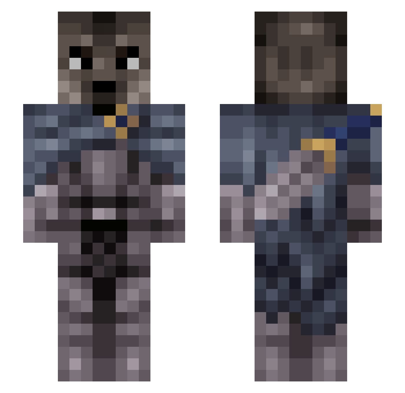PWDMaximum Minecraft skin, front and back view