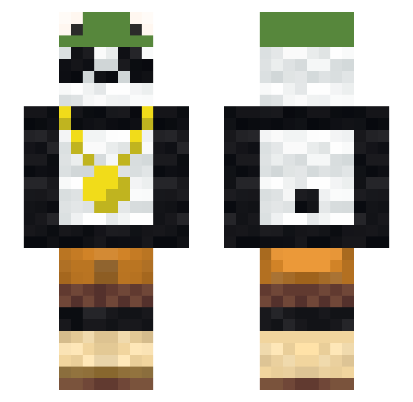 shrekstur Minecraft skin, front and back view
