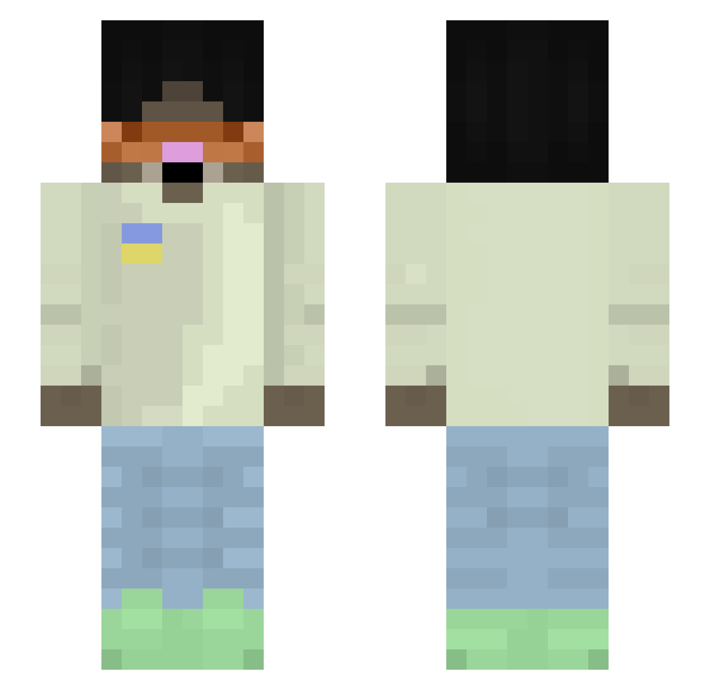 Pnchy Minecraft skin, front and back view