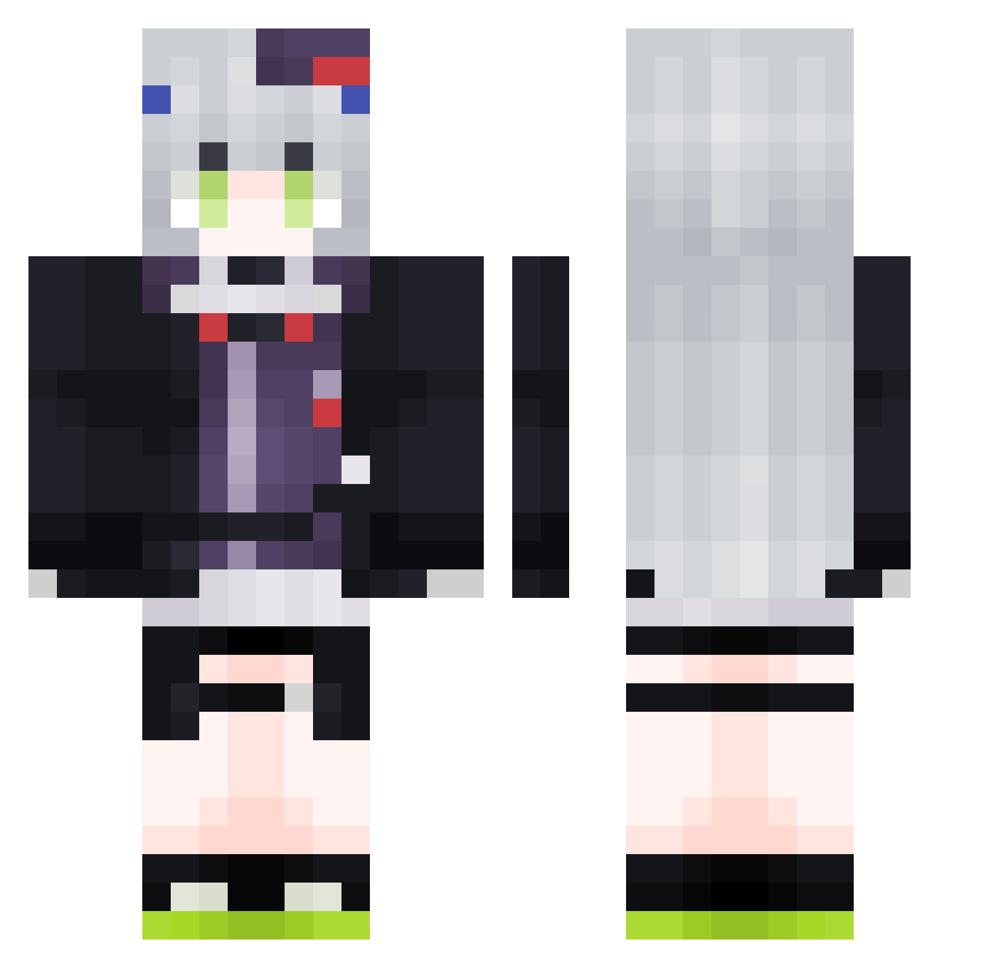 12345DaSea Minecraft skin, front and back view