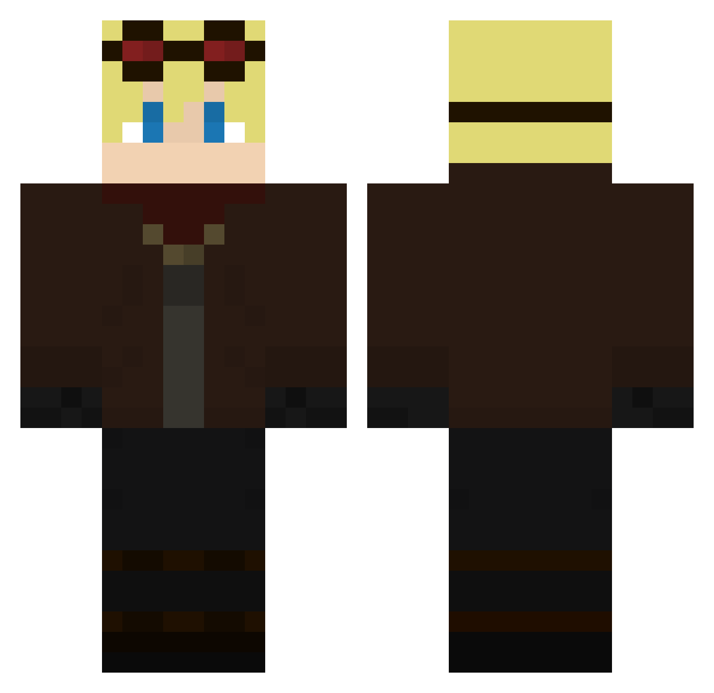 Monsia Minecraft skin, front and back view