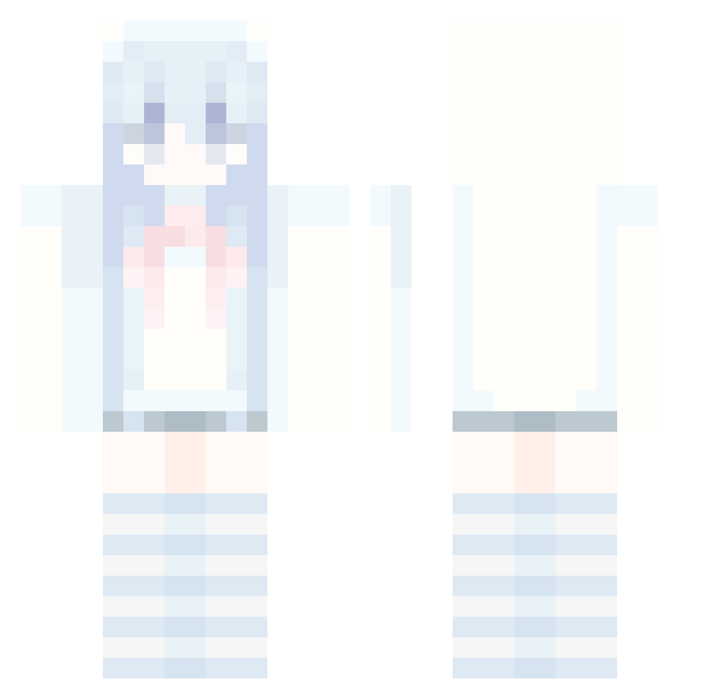 tsukiboki Minecraft skin, front and back view