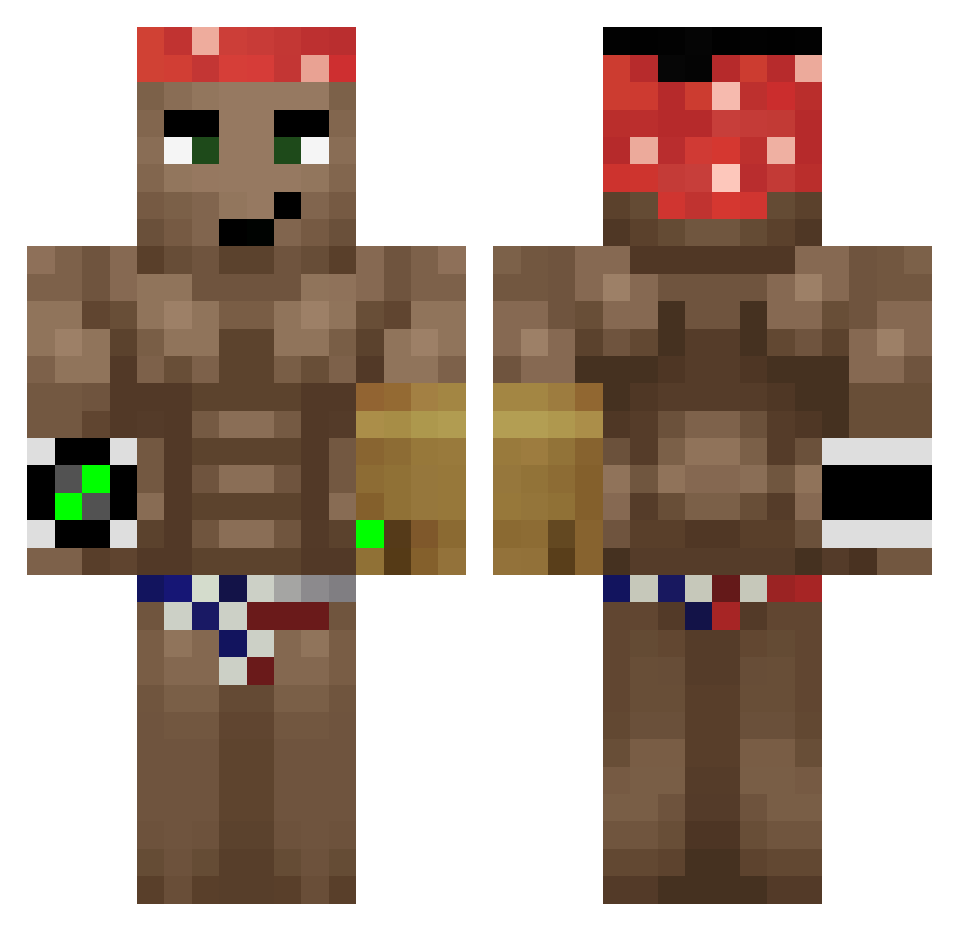 PinkErmine82192 Minecraft skin, front and back view