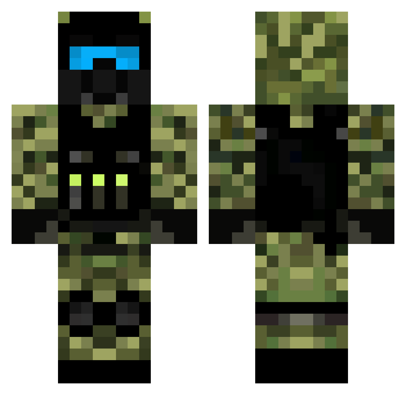 SimoniacAcorn Minecraft skin, front and back view