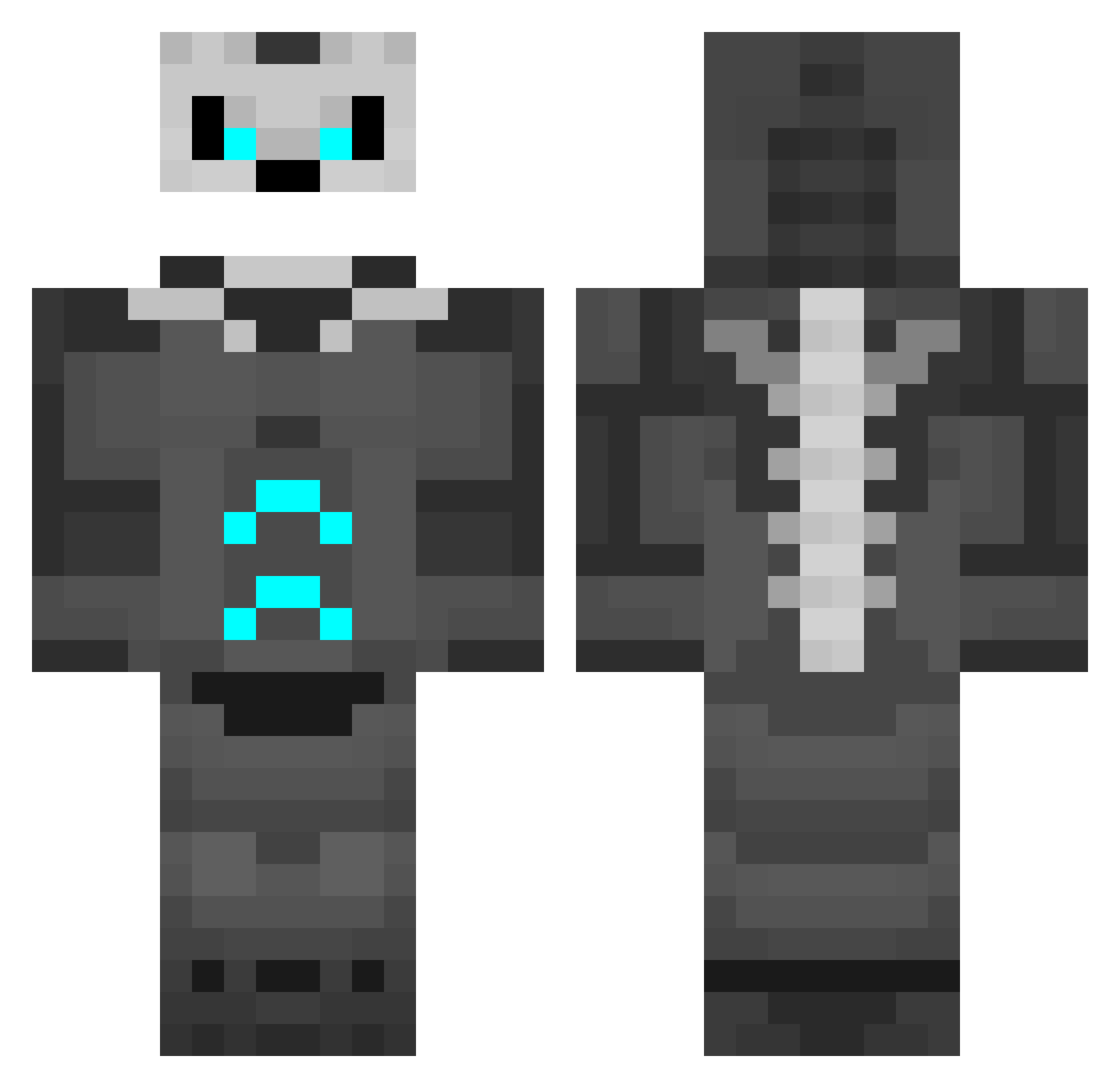 ChepillaCraft Minecraft skin, front and back view