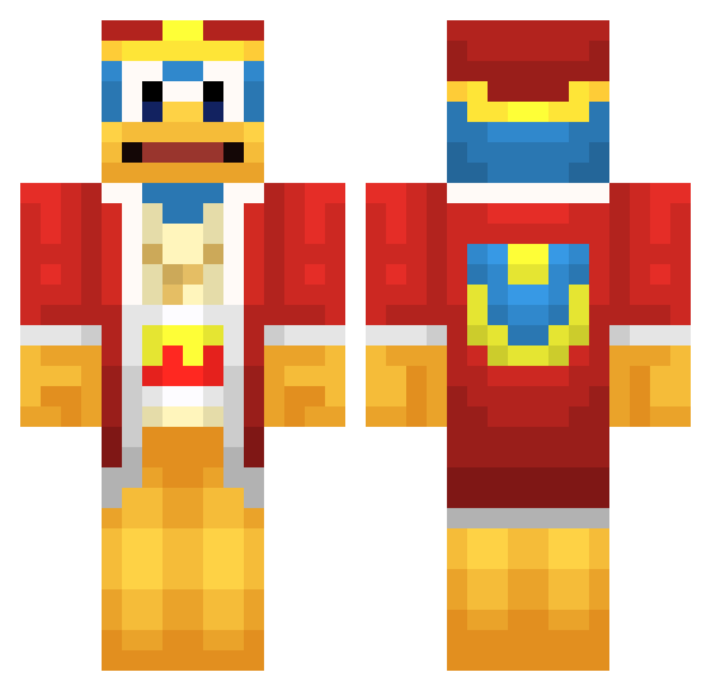 Plovers Minecraft skin, front and back view