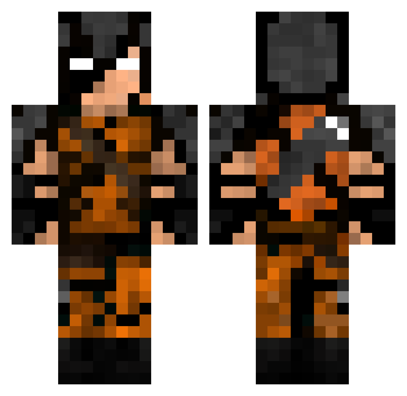 Skidjes Minecraft skin, front and back view