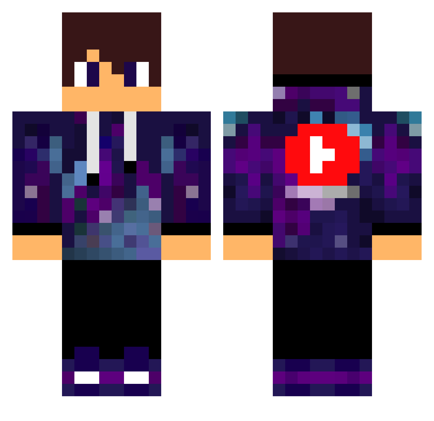 PlainRice2 Minecraft skin, front and back view