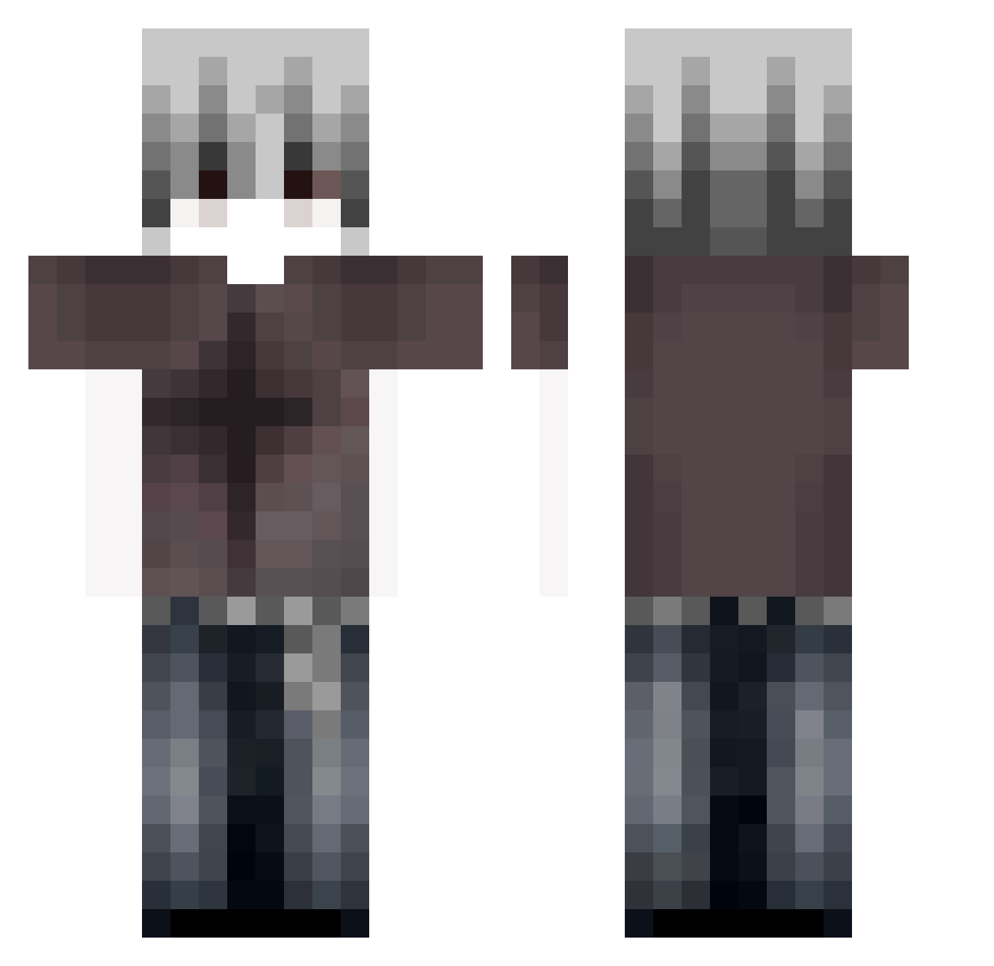 Mtzu Minecraft skin, front and back view