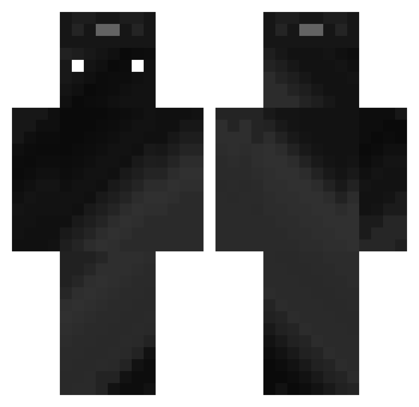Shadowclawt Minecraft skin, front and back view