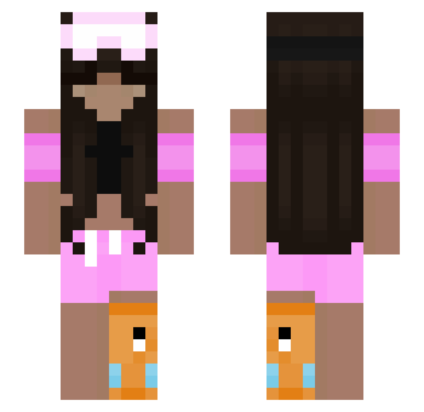 Nannaw Minecraft skin, front and back view