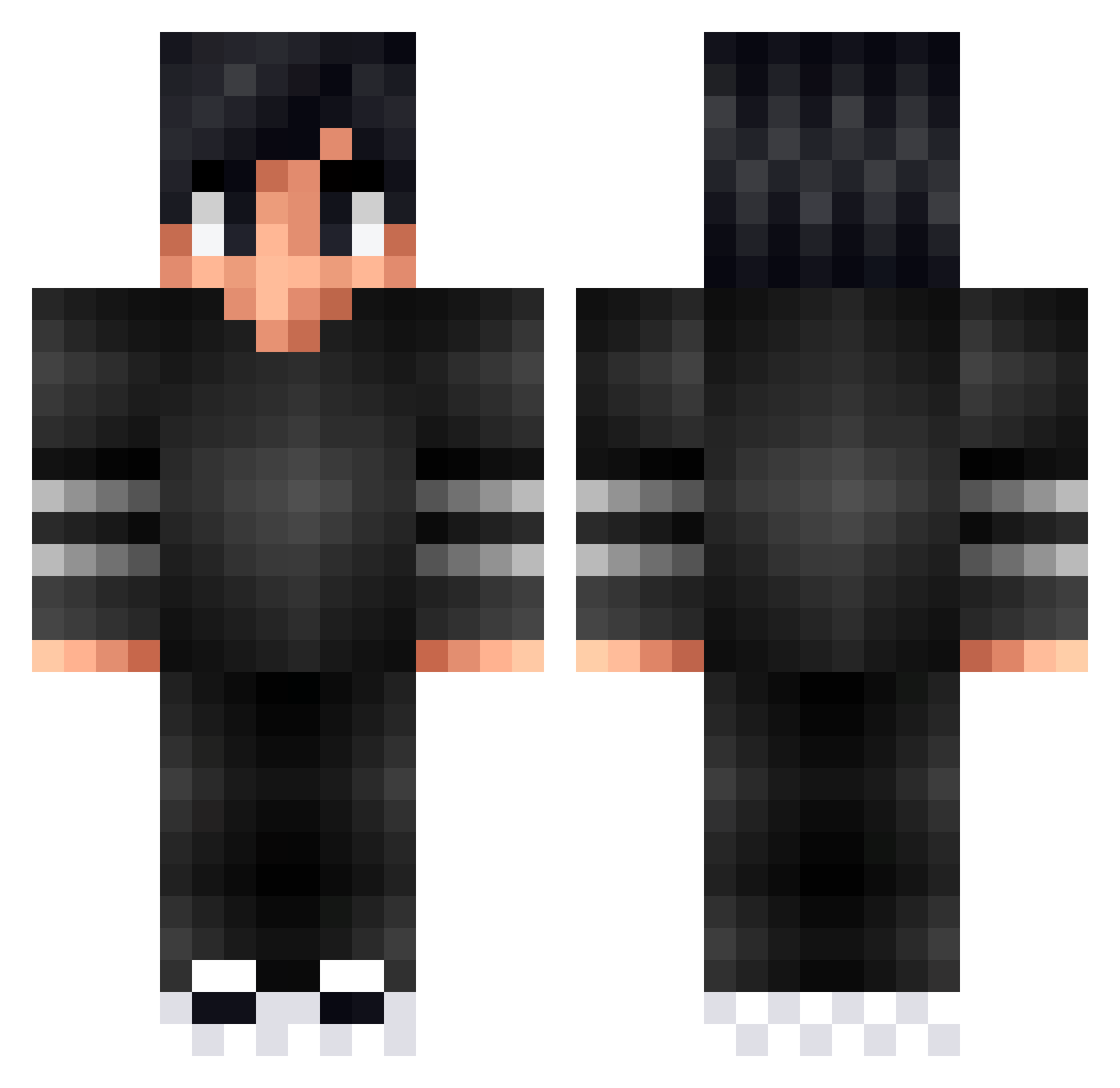 TheBionicHulk Minecraft skin, front and back view