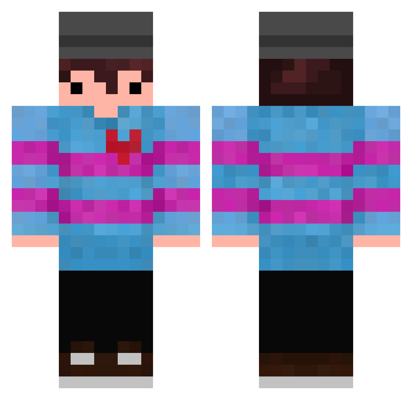 NothingSucks Minecraft skin, front and back view