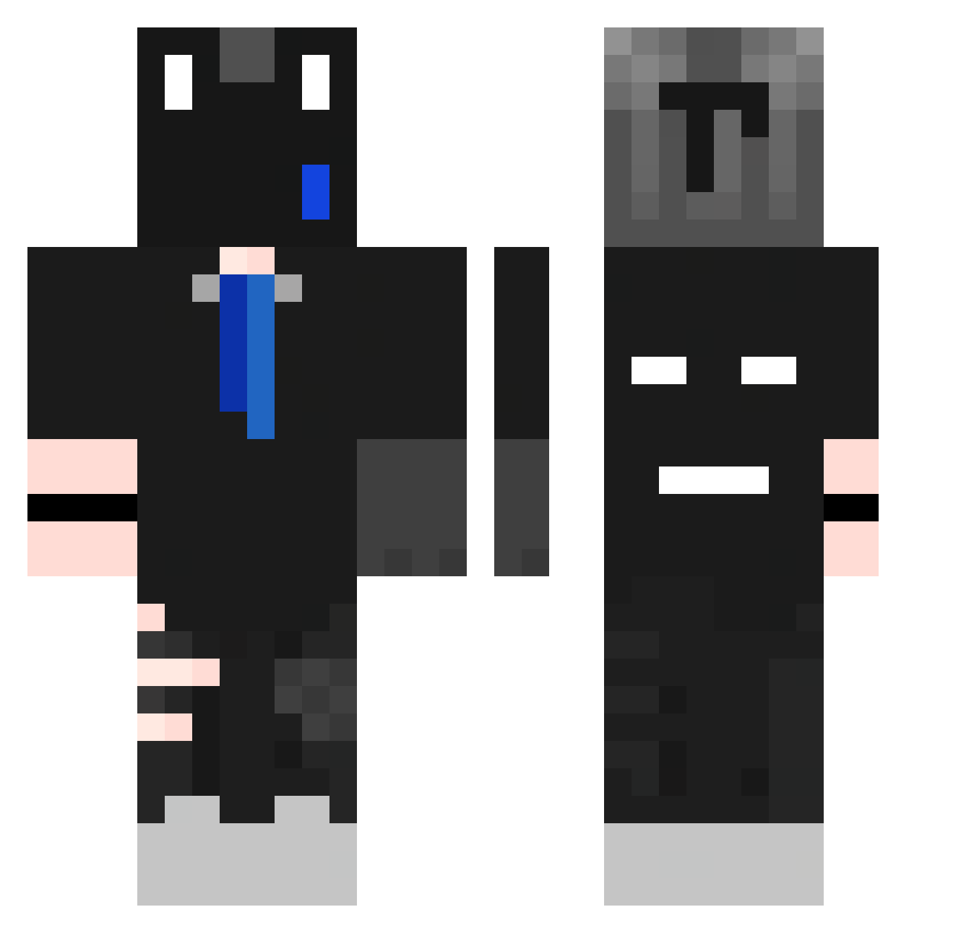 shi5beljiki Minecraft skin, front and back view