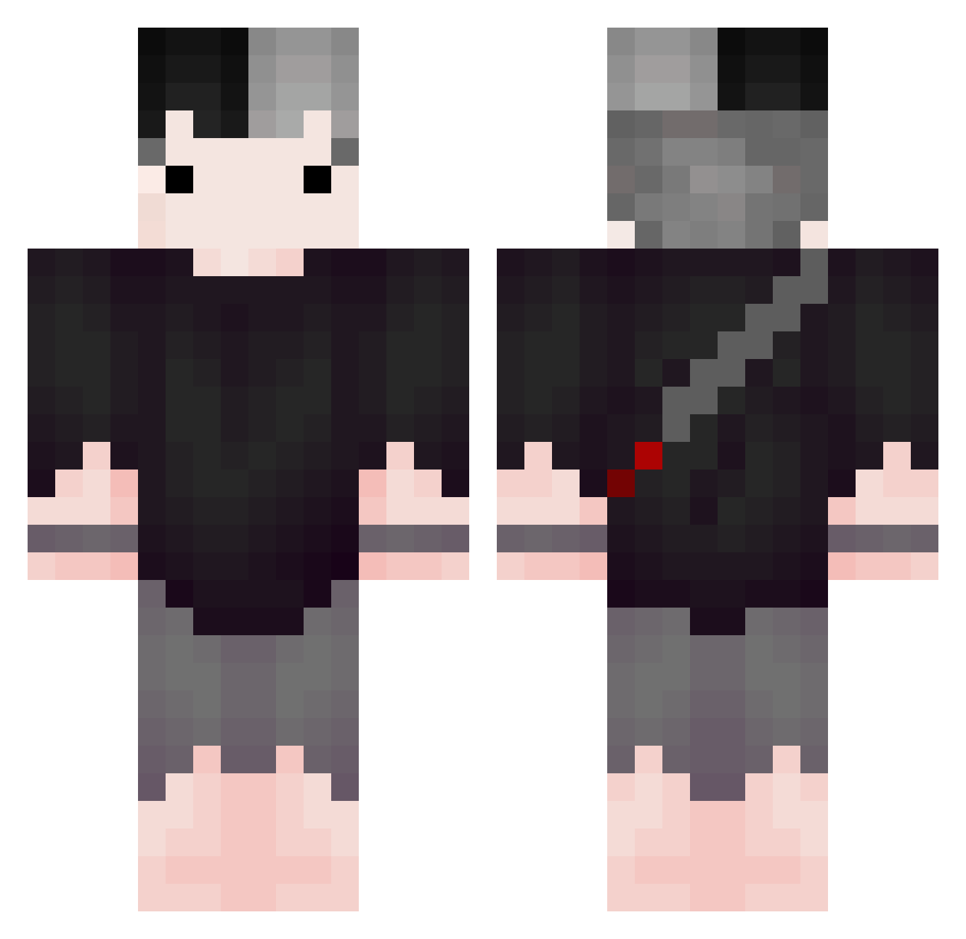 Rehabilitations Minecraft skin, front and back view