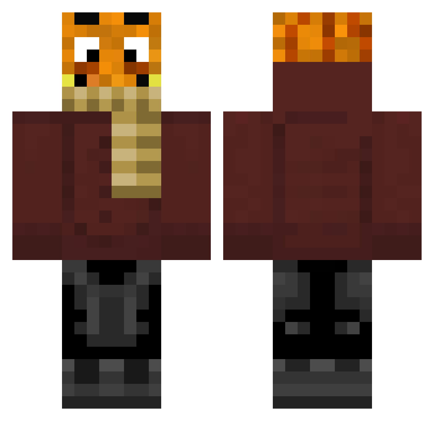 PixelMC_ Minecraft skin, front and back view